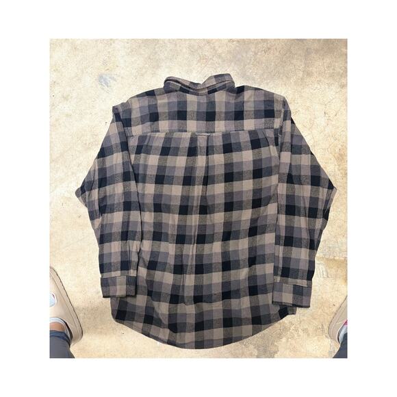 Wolverine Buffalo Plaid Flannel Shirt Men’s XL Black/Taupe Workwear Long Sleeve - Picture 16 of 16